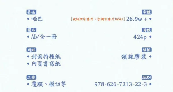 【現貨/赠加固包装】啞巴 | 哑巴 | 特簽版 | QJF | 旭儒 | 原耽 | 无删减 | BL